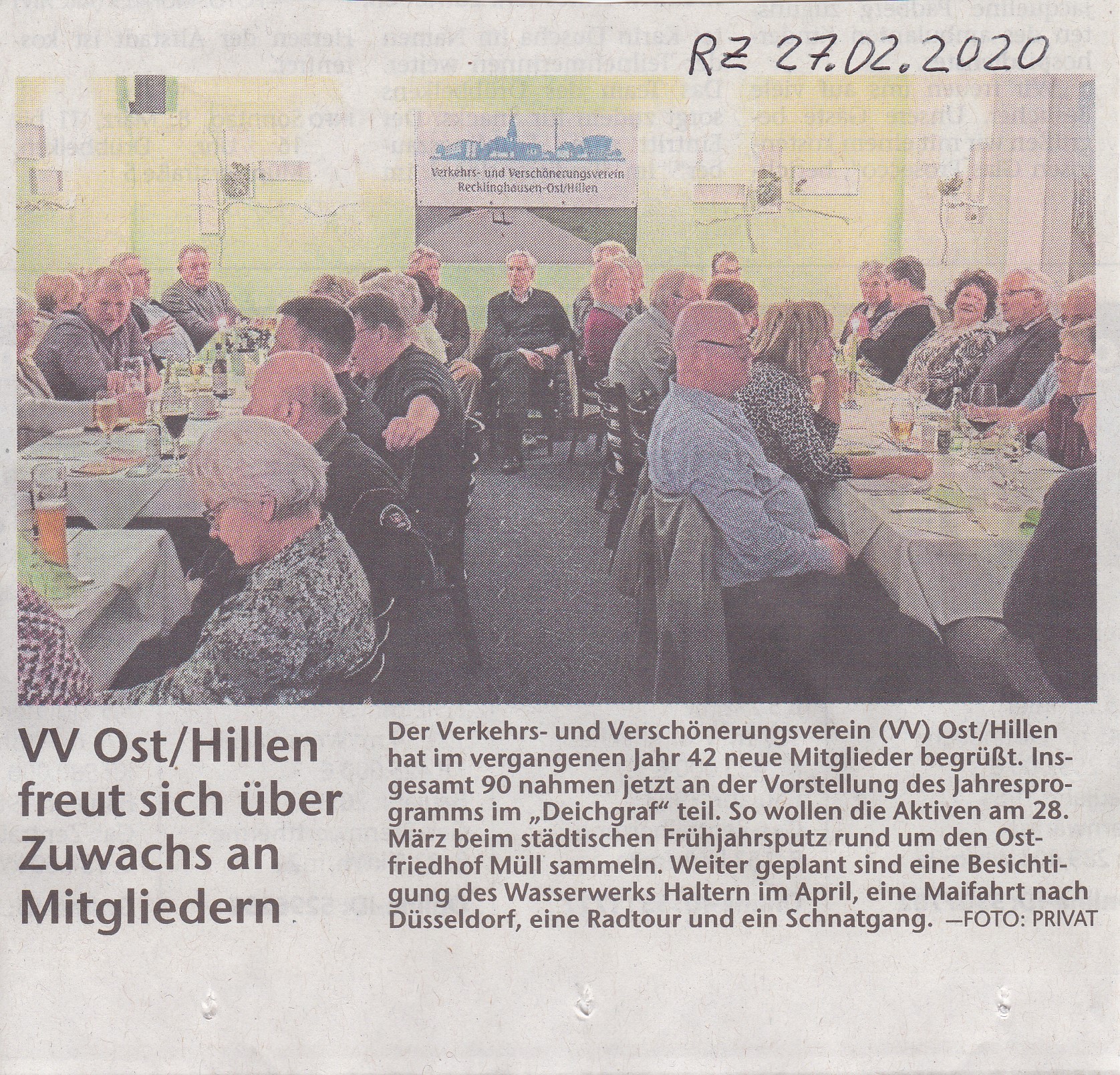 Bericht RZ Jahreshauptversammlung 27.02.2020